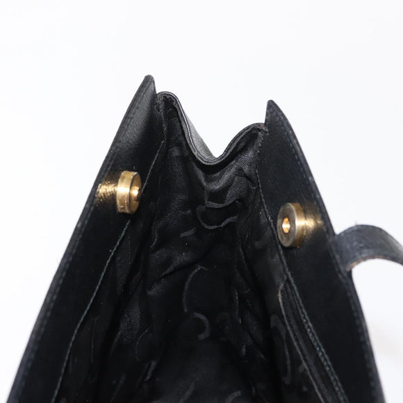 Salvatore Ferragamo Gancini Tote Bag Leather Black Gold Auth BA7327