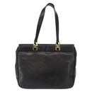 Salvatore Ferragamo Gancini Tote Bag Leather Black Gold Auth BA7327-13