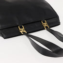 Salvatore Ferragamo Gancini Tote Bag Leather Black Gold Auth BA7327-6