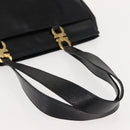 Salvatore Ferragamo Gancini Tote Bag Leather Black Gold Auth BA7327-7