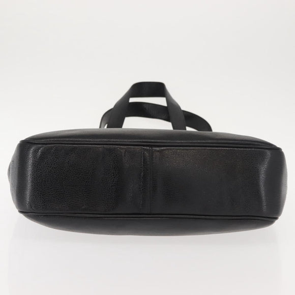 Salvatore Ferragamo Gancini Tote Bag Leather Black Gold Auth BA7327