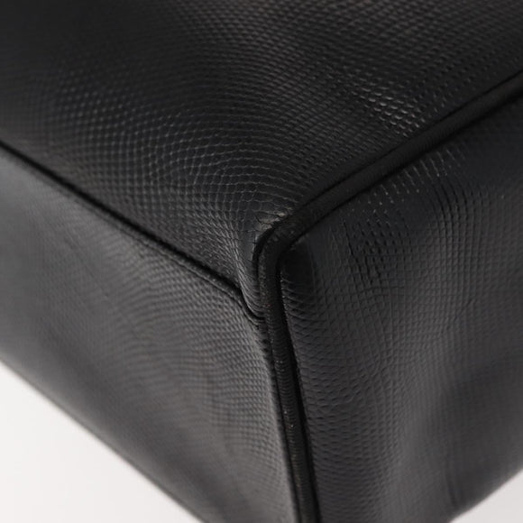 Salvatore Ferragamo Vala Embossing Tote Bag Leather Black Gold Auth BA7328