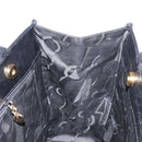 Salvatore Ferragamo Vala Embossing Tote Bag Leather Black Gold Auth BA7328-17