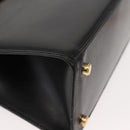 Salvatore Ferragamo Vala Hand Bag Leather 2way Black Gold Auth BA7329-15