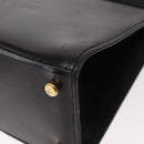 Salvatore Ferragamo Vala Hand Bag Leather 2way Black Gold Auth BA7329-10