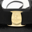 Salvatore Ferragamo Vala Hand Bag Leather 2way Black Gold Auth BA7329-18