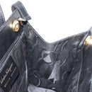 Salvatore Ferragamo Vala Hand Bag Leather 2way Black Gold Auth BA7329-19