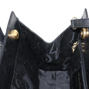 Salvatore Ferragamo Vala Hand Bag Leather 2way Black Gold Auth BA7329-20