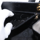 Salvatore Ferragamo Vala Hand Bag Leather 2way Black Gold Auth BA7329-21
