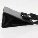 Salvatore Ferragamo Vala Hand Bag Leather 2way Black Gold Auth BA7329-3