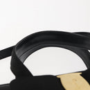 Salvatore Ferragamo Vala Hand Bag Leather 2way Black Gold Auth BA7329-8