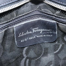Salvatore Ferragamo Vala Hand Bag Canvas Black Silver Auth BA7330-12