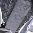 Salvatore Ferragamo Vala Hand Bag Canvas Black Silver Auth BA7330-11