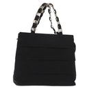 Salvatore Ferragamo Vala Hand Bag Canvas Black Silver Auth BA7330-1