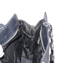 Salvatore Ferragamo Vala Hand Bag Canvas Black Silver Auth BA7330-20