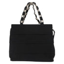 Salvatore Ferragamo Vala Hand Bag Canvas Black Silver Auth BA7330-13
