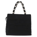 Salvatore Ferragamo Vala Hand Bag Canvas Black Silver Auth BA7330-2