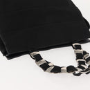 Salvatore Ferragamo Vala Hand Bag Canvas Black Silver Auth BA7330-6