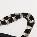 Salvatore Ferragamo Vala Hand Bag Canvas Black Silver Auth BA7330-14