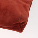 Salvatore Ferragamo Vala Shoulder Bag Suede Red Gold Auth BA7331-11