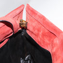 Salvatore Ferragamo Vala Shoulder Bag Suede Red Gold Auth BA7331-16