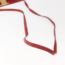 Salvatore Ferragamo Vala Shoulder Bag Suede Red Gold Auth BA7331-5