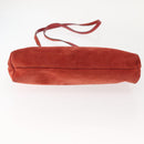 Salvatore Ferragamo Vala Shoulder Bag Suede Red Gold Auth BA7331-7
