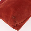 Salvatore Ferragamo Vala Shoulder Bag Suede Red Gold Auth BA7331-8