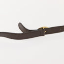 Salvatore Ferragamo Chain Hand Bag Suede Brown Gold Auth BA7332-9