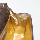 Salvatore Ferragamo Chain Hand Bag Suede Brown Gold Auth BA7332-19