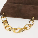 Salvatore Ferragamo Chain Hand Bag Suede Brown Gold Auth BA7332-6
