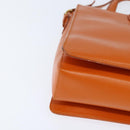 Salvatore Ferragamo Vala Tote Bag Leather 2way Orange Gold Auth BA7333-10