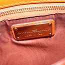 Salvatore Ferragamo Vala Tote Bag Leather 2way Orange Gold Auth BA7333-20