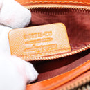 Salvatore Ferragamo Vala Tote Bag Leather 2way Orange Gold Auth BA7333-12