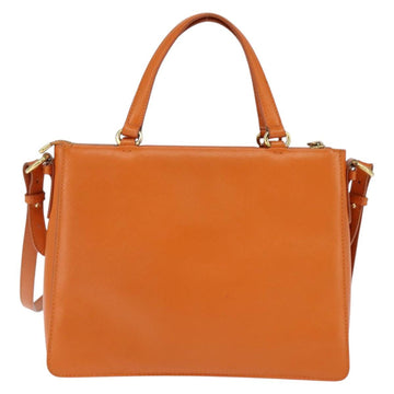 Salvatore Ferragamo Vala Tote Bag Leather 2way Orange Gold Auth BA7333 - 0