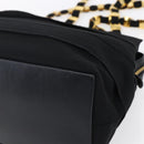 Salvatore Ferragamo Chain Vala Tote Bag Canvas Navy Gold Auth BA7334-9