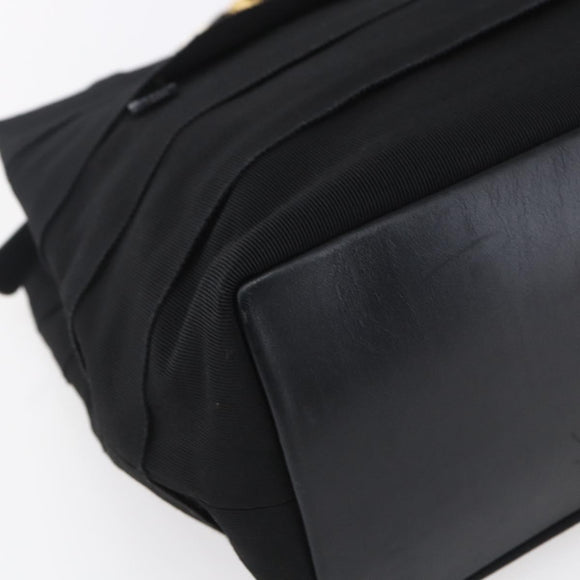 Salvatore Ferragamo Chain Vala Tote Bag Canvas Navy Gold Auth BA7334