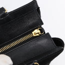 Salvatore Ferragamo Chain Vala Tote Bag Canvas Navy Gold Auth BA7334-10