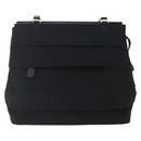 Salvatore Ferragamo Chain Vala Tote Bag Canvas Navy Gold Auth BA7334-13