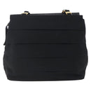 Salvatore Ferragamo Chain Vala Tote Bag Canvas Navy Gold Auth BA7334-2