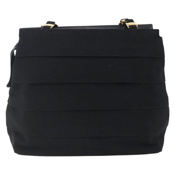 Salvatore Ferragamo Chain Vala Tote Bag Canvas Navy Gold Auth BA7334 - 0