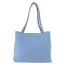 Salvatore Ferragamo Tote Bag Canvas Blue Silver Auth BA7336-13