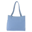 Salvatore Ferragamo Tote Bag Canvas Blue Silver Auth BA7336-2