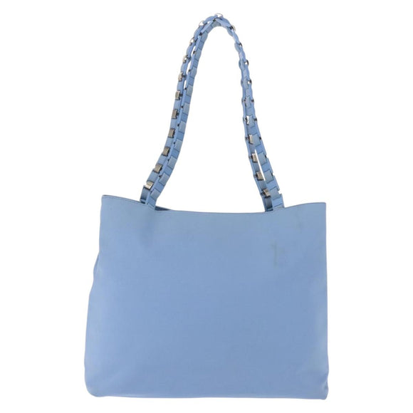 Salvatore Ferragamo Tote Bag Canvas Blue Silver Auth BA7336