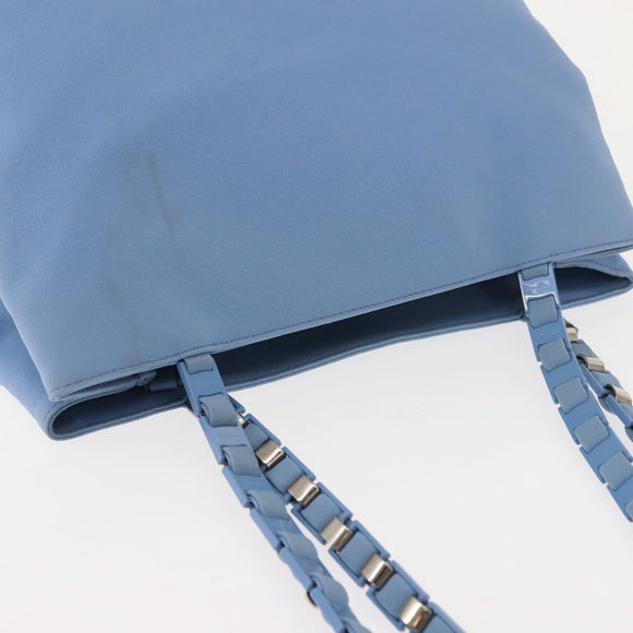 Salvatore Ferragamo Tote Bag Canvas Blue Silver Auth BA7336