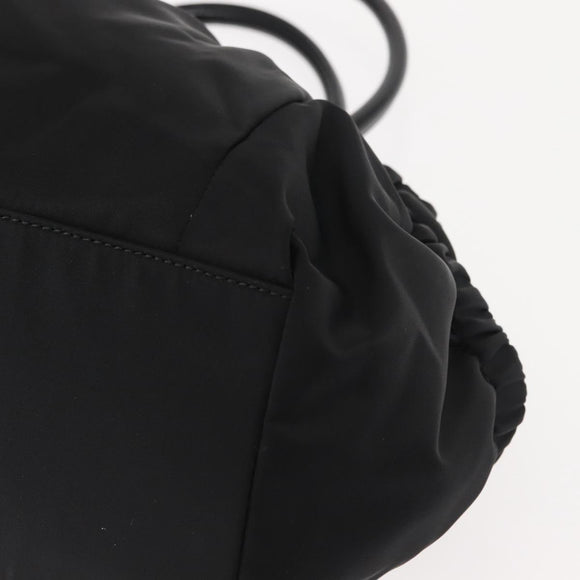 Salvatore Ferragamo Vala Tote Bag Nylon Enamel Black Silver Auth BA7337