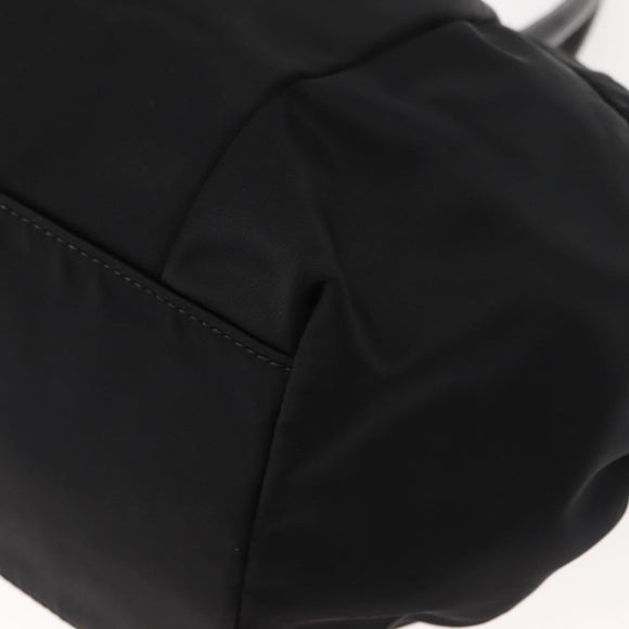 Salvatore Ferragamo Vala Tote Bag Nylon Enamel Black Silver Auth BA7337