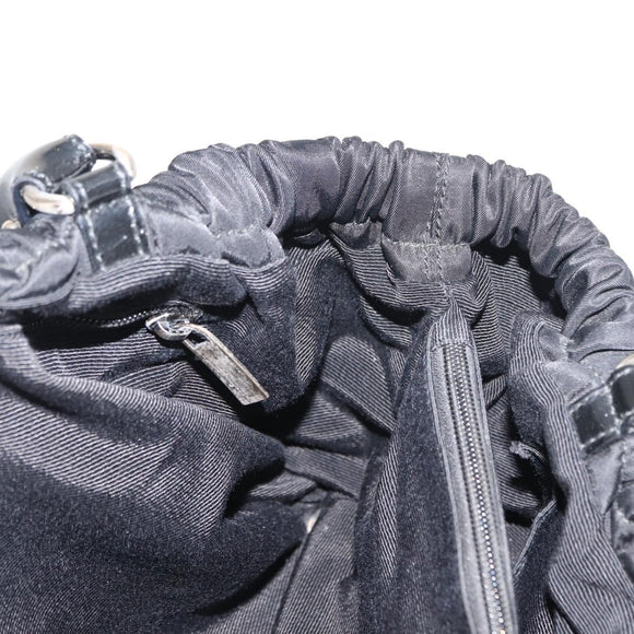 Salvatore Ferragamo Vala Tote Bag Nylon Enamel Black Silver Auth BA7337