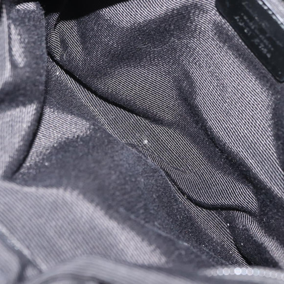 Salvatore Ferragamo Vala Tote Bag Nylon Enamel Black Silver Auth BA7337