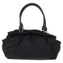 Salvatore Ferragamo Vala Tote Bag Nylon Enamel Black Silver Auth BA7337-2